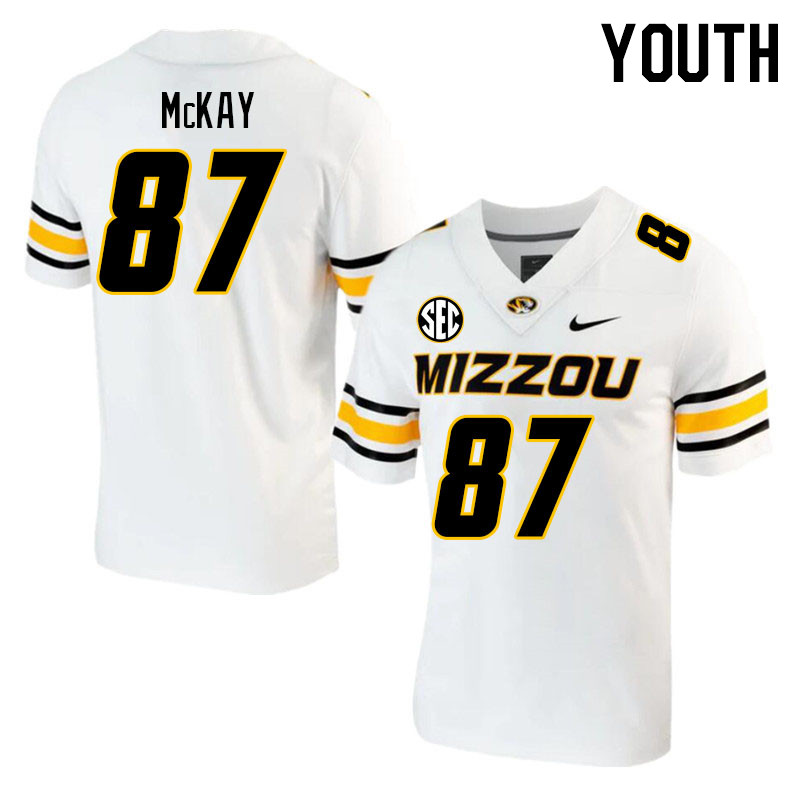 Youth #87 Gavin McKay Missouri Tigers College 2023 Football Stitched Jerseys Sale-White